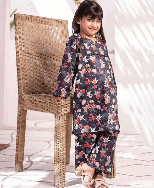 Soft Bloom Printed Lawn Suit – Girls 2-Piece