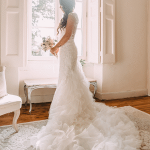 Ivory Dream Fishtail Gown with Ruffled Train