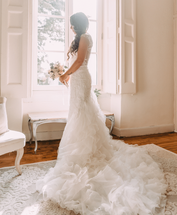 Ivory Dream Fishtail Gown with Ruffled Train