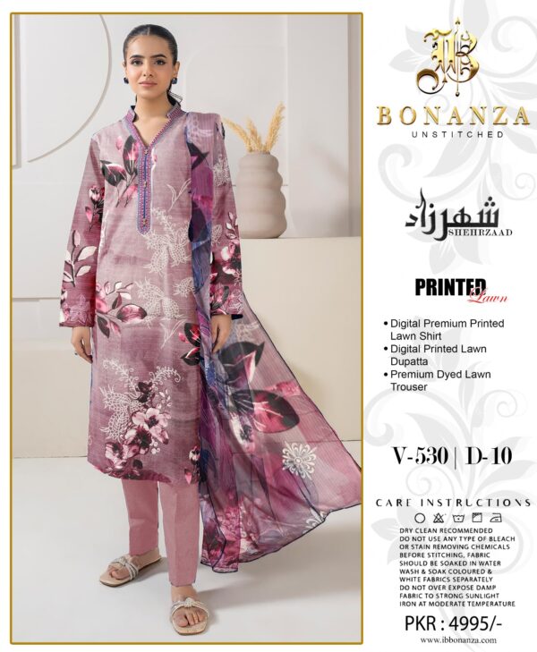 Sheherzaad V-530 D-02 – Bonanza Unstitched Lawn Collection